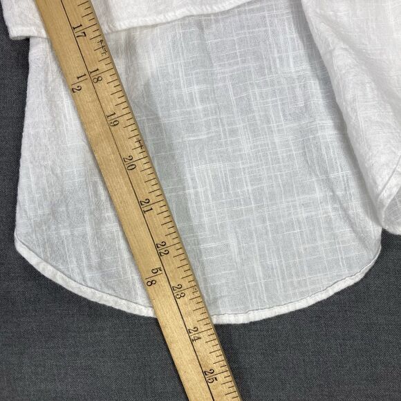 Lagenlook Linen Wide Leg Pants Womens L White Asymmetrical Parachute Boho Summer - Picture 14 of 14